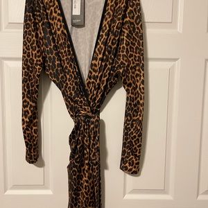 NEW!! Cheetah wrap long dress…